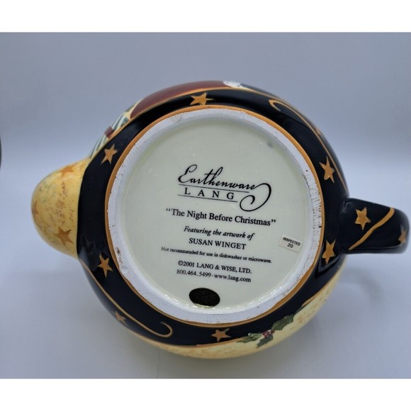 Earthenware Lang The Night Before Christmas Teapot Susan Winget 2001 - Picture 7 of 9